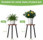 2-Pack Wood Plant Stands Indoor, 16.7" Tall Plant Stand Outdoor Mid-Century - Image 5