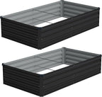 Vengarus 6x3x1FT Galvanized Raised Garden Bed Kit, Outdoor Metal Planter Box by Vengarus