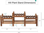 3 Tier Plant Stand Indoor, Wooden Low Plant Bench - Image 3
