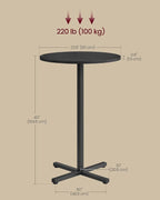 VASAGLE Round Cocktail Table, High Top Bar Pub Table - Image 3