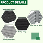 3 Pack 6x3x1FT Galvanized Raised Garden Beds Kit Outdoor Metal Gardening - Image 3