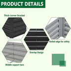 2 Pack 6x3x1FT Galvanized Raised Garden Bed Kit, Outdoor Metal Planter Box - Image 3