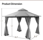 LAUSAINT HOME Semi-Permanent Outdoor Patio Gazebo 10'x10', Heavy Duty Party - Image 3