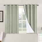 H.VERSAILTEX Linen Blackout Curtains 45 Inches Long 100% Absolutely Blackout by HVERSAILTEX
