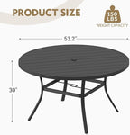 MELLCOM 53'' Round Outdoor Dining Table - Image 2