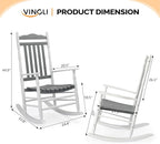 VINGLI Wooden Rocking Chair, Outdoor Chair - Image 3