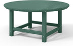 WestinTrends Malibu Low Outdoor HDPE Round Patio Coffee Table, Dark Green - Image 9