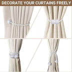 Hion Magnetic Curtain Tiebacks White 4 Pack, Curtain Tiebacks Buckles Holdbacks - Image 7