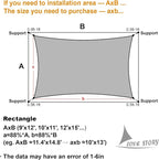 LOVE STORY Custom Size 14'x24' Dark Grey Sun Shade Sail Rectangle UV Block - Image 2