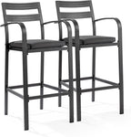 VINGLI Outdoor Bar Stools Set of 2, All-Weather Bar Height Aluminum Stools by VINGLI