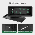 GROWNEER 6 Packs 17 Inches Black Flower Window Box Plastic Vegetable Planters - Image 4