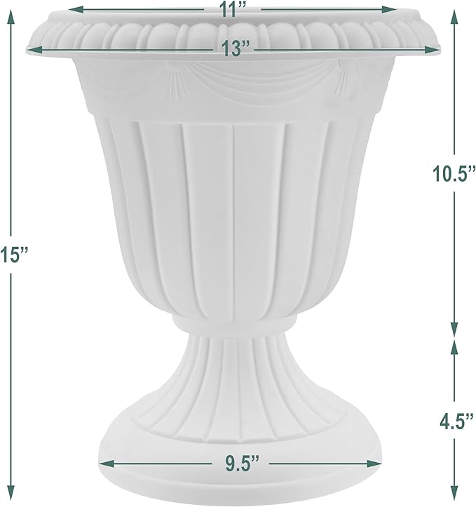 Arcadia Garden Products PL10BK Classic Traditional Plastic Urn Planter - Image 6