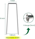 6 Inches Heavy Duty Galvanized Steel Garden Stakes Staples Securing Pegs - Image 2