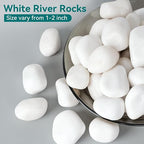 30 lbs White Rocks for Landscaping, 1-2 inch Decorative Rocks for Plants Indoor - Image 2