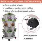 Vertical Planter 4 Tier Stackable Planters Garden Planters Strawberry Herb - Image 6