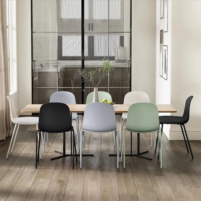 2xhome Modern Stackable Armless Dining Chair | Plastic Shell Seat - Image 6