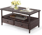 VINGLI Outdoor Wicker Coffee Table by VINGLI