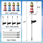 4 Pack Lighthouse Solar Lights, 7 Light Color Changes, IP65 Waterproof Solar - Image 6