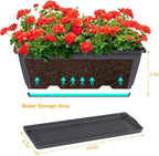 smusei 4 Pack 17 Inch Deck Railing Planter Boxes Window Boxes Planters - Image 3