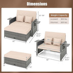 HAPPYGRILL Patio Rattan Wicker Daybed - Image 9