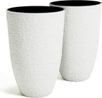 Worth Garden 2-Pack 21" H. White Tall Planters by WORTH
