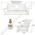 Poly Lumber 3-Seat Porch Swing, HIPS 5-Feet Bench Swing - Image 2