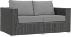 Modway EEI-1851-CHC-GRY Sojourn Wicker Rattan Outdoor Patio Sunbrella Fabric - Image 3