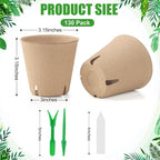 130 Pcs 3.15 Inch Peat Pots, Seed Starting Pots - Image 2