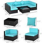 Outsunny 7-Piece Patio Furniture Sets Outdoor Wicker Conversation Sets All - Image 7