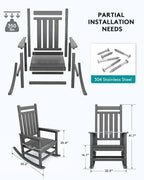 SERWALL Oversized Rocking Chair, Outdoor Rocking Chair - Image 2