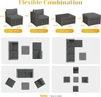 5 Piece Outdoor Patio Sectional Furniture Set, Weather Resistant Rattan Outside - Image 5