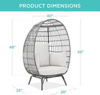 Best Choice Products Wicker Egg Chair, Oversized Indoor Outdoor Lounger - Image 2