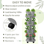 Umigy 2 Set of 7 Tier Vertical Planter Stackable Tower Planters Strawberry Herb - Image 4