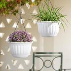 YIKUSH Planters for Outdoor Plants 2 Pack White Plant Pots - Image 4