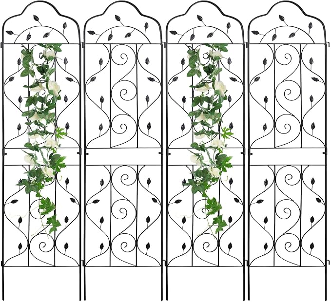 hogardeck 4 Packs 72 * 18 inch Metal Garden Trellis by HOGARDECK