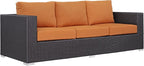 Modway Convene Wicker Rattan Outdoor Patio Sofa - Image 4