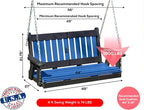 Poly Lumber Wood 4FT Mission Porch Swing Amish Craftsmandship Made in USA HDPE - Image 2