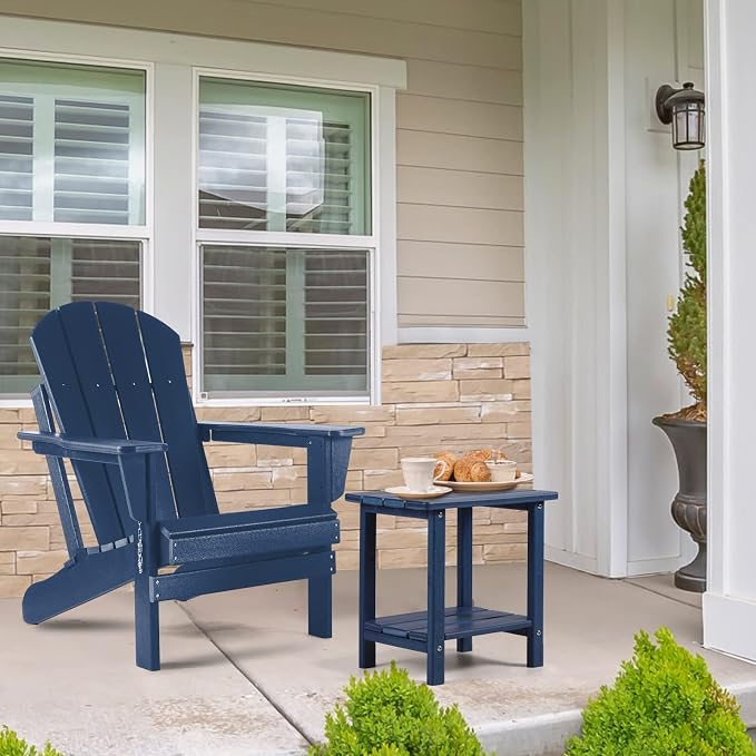 Adirondack Outdoor Side Table, 2-Tier Sturdy Patio End Table Weather Resistant - Image 2