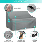 WLEAFJ Patio Sofa Cover Waterproof, 2-Seater Patio Loveseat Cover, Heavy Duty - Image 3