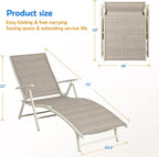 Devoko Lounge Chairs for Outside Patio Chaise Lounge Outdoor Poolside - Image 3