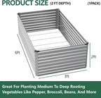 Vengarus 6x3x2FT Galvanized Raised Garden Bed Kit, Deep Root Planter Box - Image 2