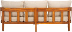 SAFAVIEH Outdoor Collection Owen Acacia Solid Wood Natural/Taupe Cushion - Image 5