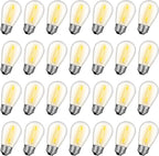 28 Pack S14 Bulbs for Outdoor String Lights, Shatterproof LED Replacement Bulbs by GvvooHome