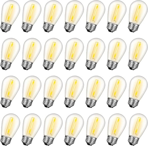 28 Pack S14 Bulbs for Outdoor String Lights, Shatterproof LED Replacement Bulbs by GvvooHome