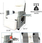 Outdoor Wicker Recliner Chair, 145° Patio Lounge Chair - Image 2