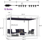 PURPLE LEAF 10' x 13' Patio Aluminum Pergola Outdoor White Heavy-Duty - Image 8