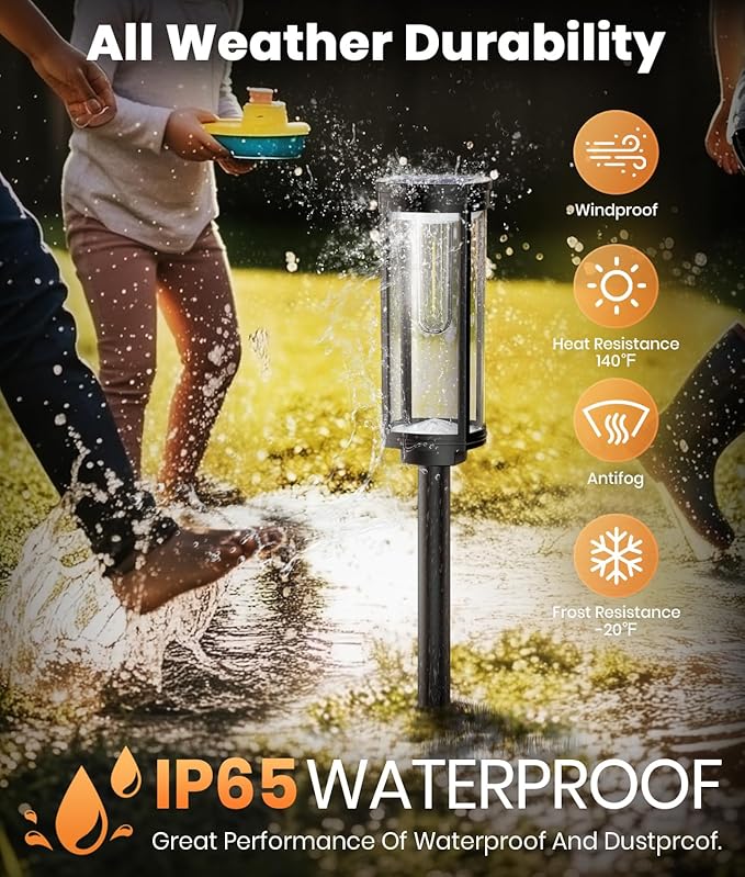 Solar Pathway Lights Outdoor Powered Waterproof 8 Pack Upgraded Solar Walkway - Image 5