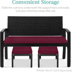 Best Choice Products Set of 2 Wicker Ottomans, Additional Seating, Side Table - Image 5