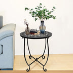 Fashion&cool Patio Side Tables, 14 Inch Weather Resistant Metal Outdoor Side by Fashion%26cool