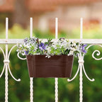 3 Pack Metal Railing Planters, 10.5" Oval Hanging Flower Pots - Image 6